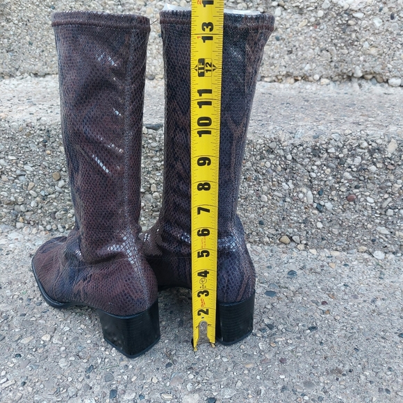 Y2K Bleil Faux Snakeskin sock Boots Mid-Calf Size UK 8/10 US - Picture 10 of 13